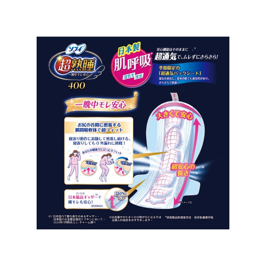 蘇菲超熟睡肌呼吸40cm衛生棉10片, , large