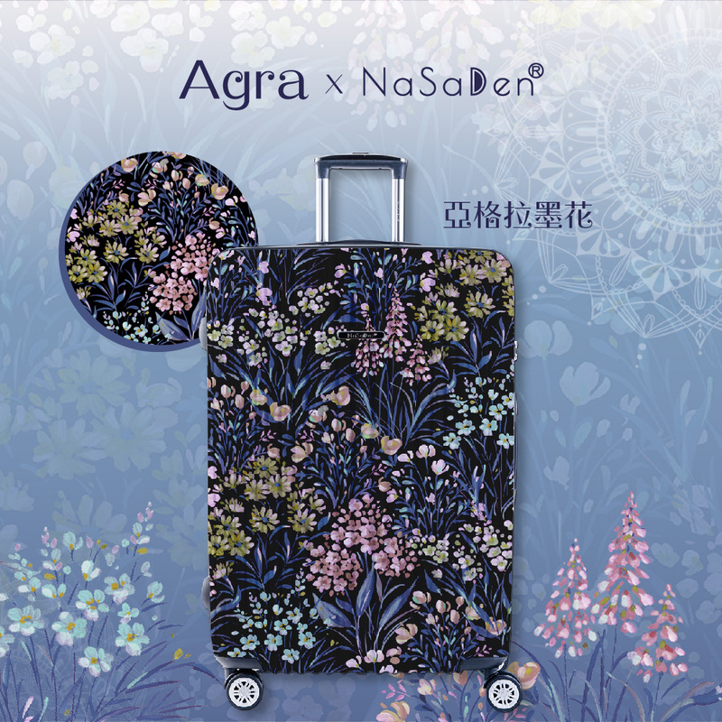 NaSaDen [Black Flower]26" Checked Zipper Luggage, , large