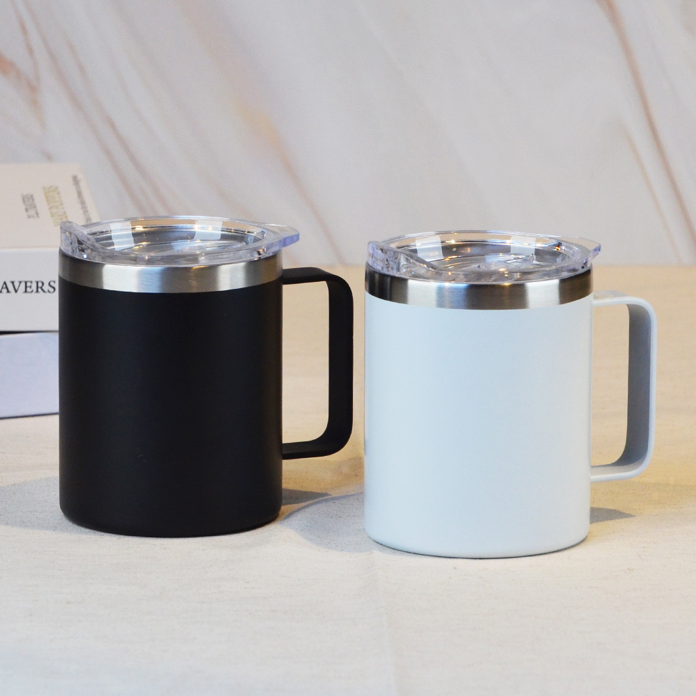 【YU Living】雙層不銹鋼馬克杯400ML 保溫杯 隨行杯-黑色, , large