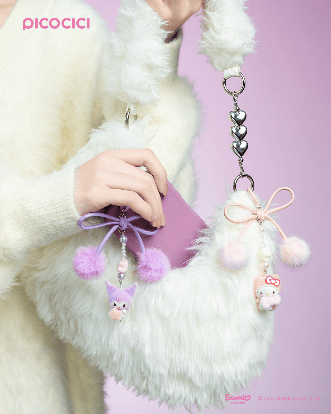 【際洋文化】Sanrio characters茸茸小寶貝系列手機掛鏈Mini, , large