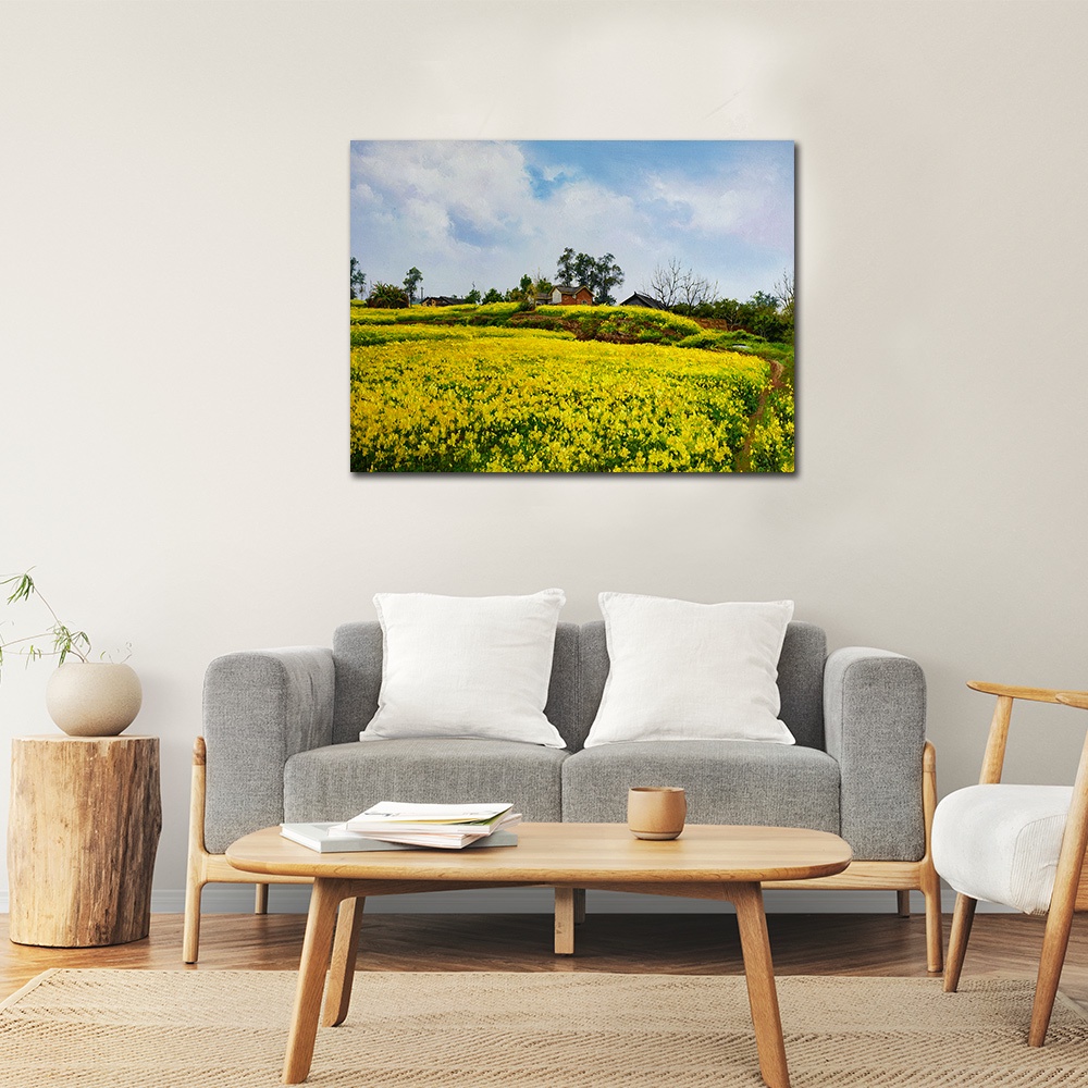 【御畫房】油菜花 國家一級畫師手繪油畫60&times;80cm(VF-02), , large