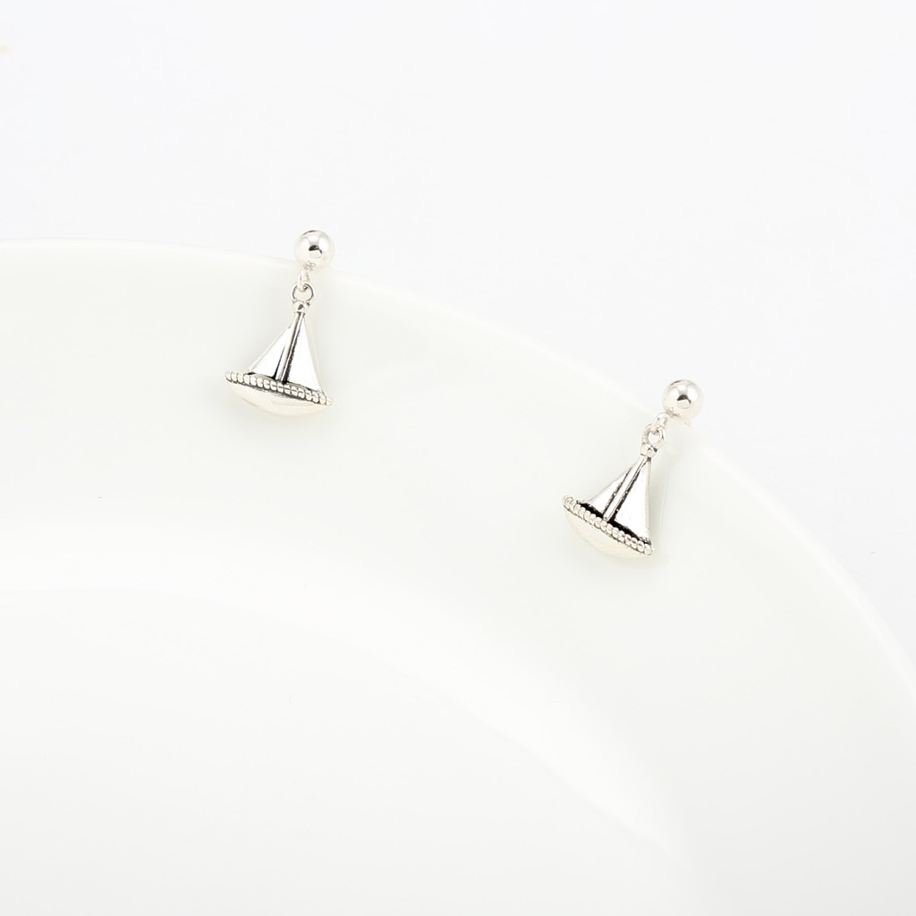 【Angel & Me】Vacation Sailboat s925 sterling silver earrings birthday gift, , large