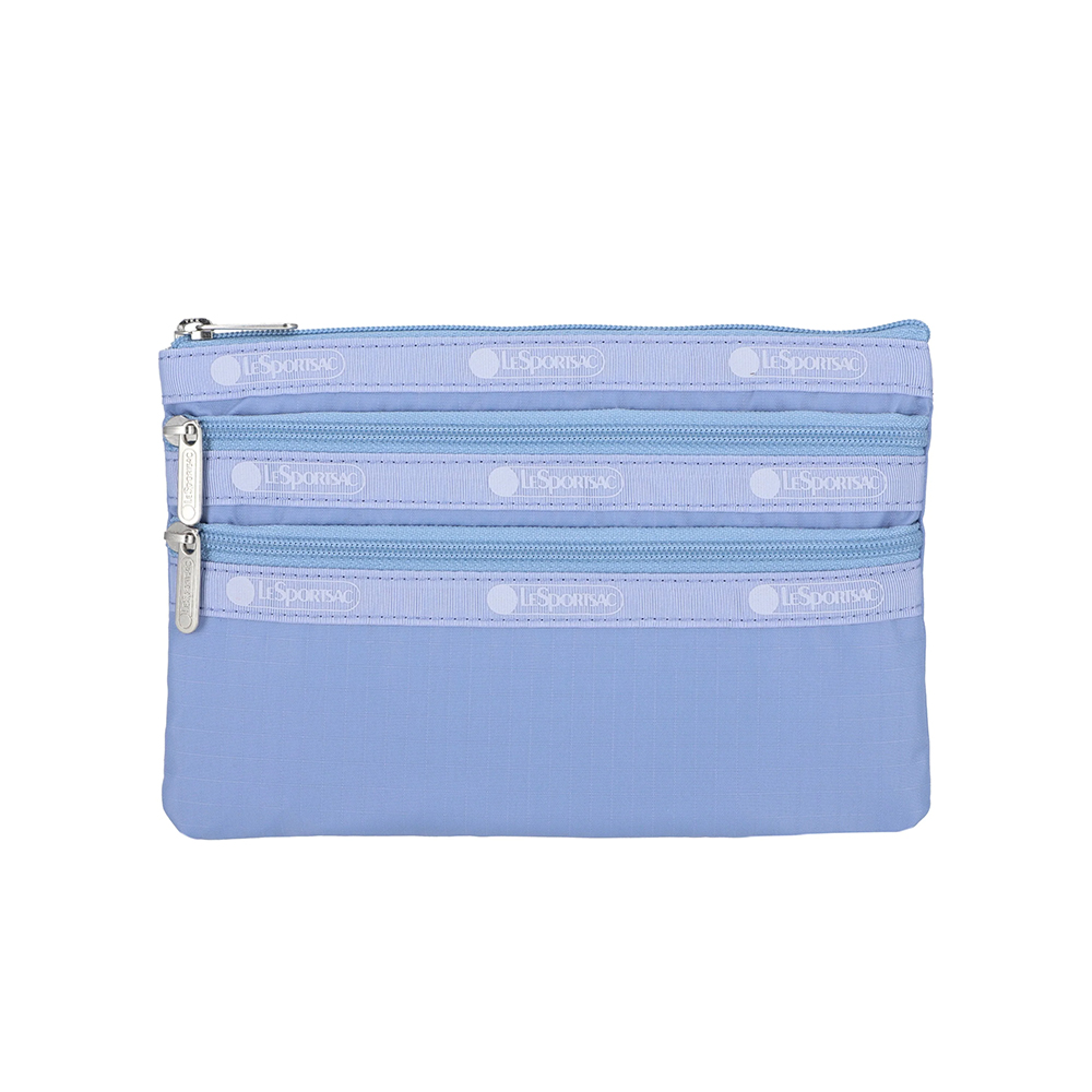 Lesportsac 三層拉鍊化妝包 收納包 送禮 禮物 女包 情人節禮物(雲霧藍)L252-7158PB-RA18, , large