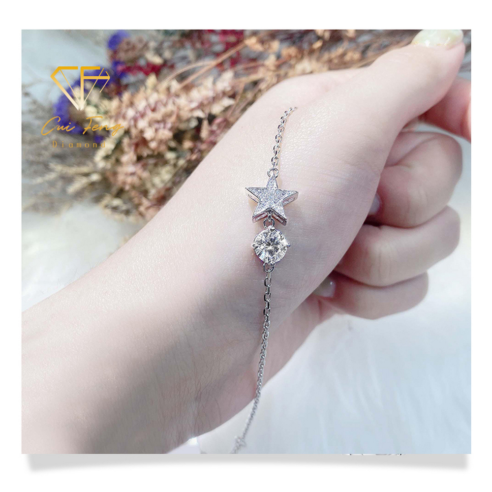 【CF鑽飾】手鍊 莫桑鑽 《星星太陽》1克拉, , large