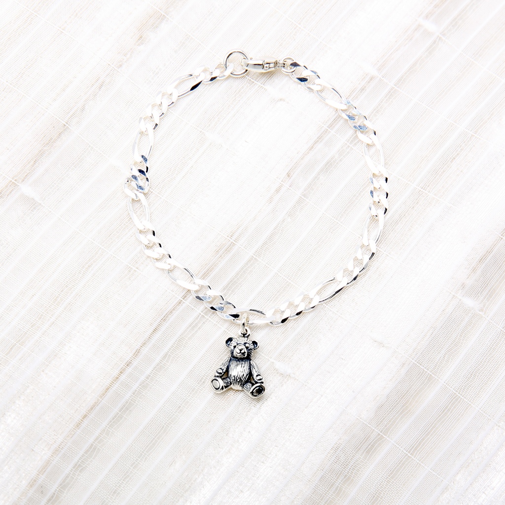 【Angel & Me】Cute Teddy bear s925 sterling silver bracelet Birthday gift, , large