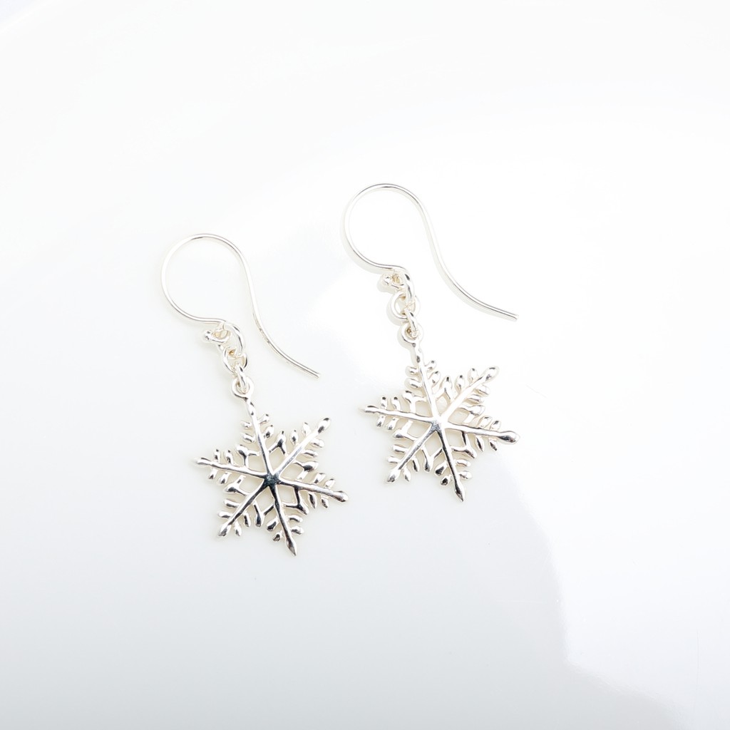 【Angel & Me】Xmas Snowflake snow s925 sterling silver earrings gift, , large