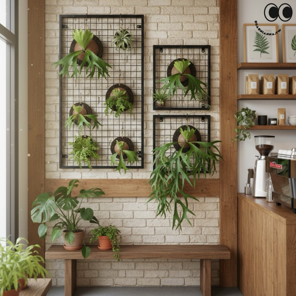 【 SHAONIANNA.TW 】ᴗ̈  ༘  台灣製 鹿角蕨架／壁掛植物架／植栽展示架／牆面植栽架／金屬網格架／水泥牆掛架 ✦, , large
