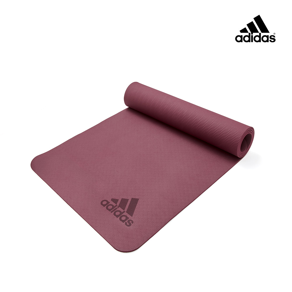adidas 愛迪達 高階防滑抗菌瑜珈墊-5mm (野莓紅) 附贈背帶, , large