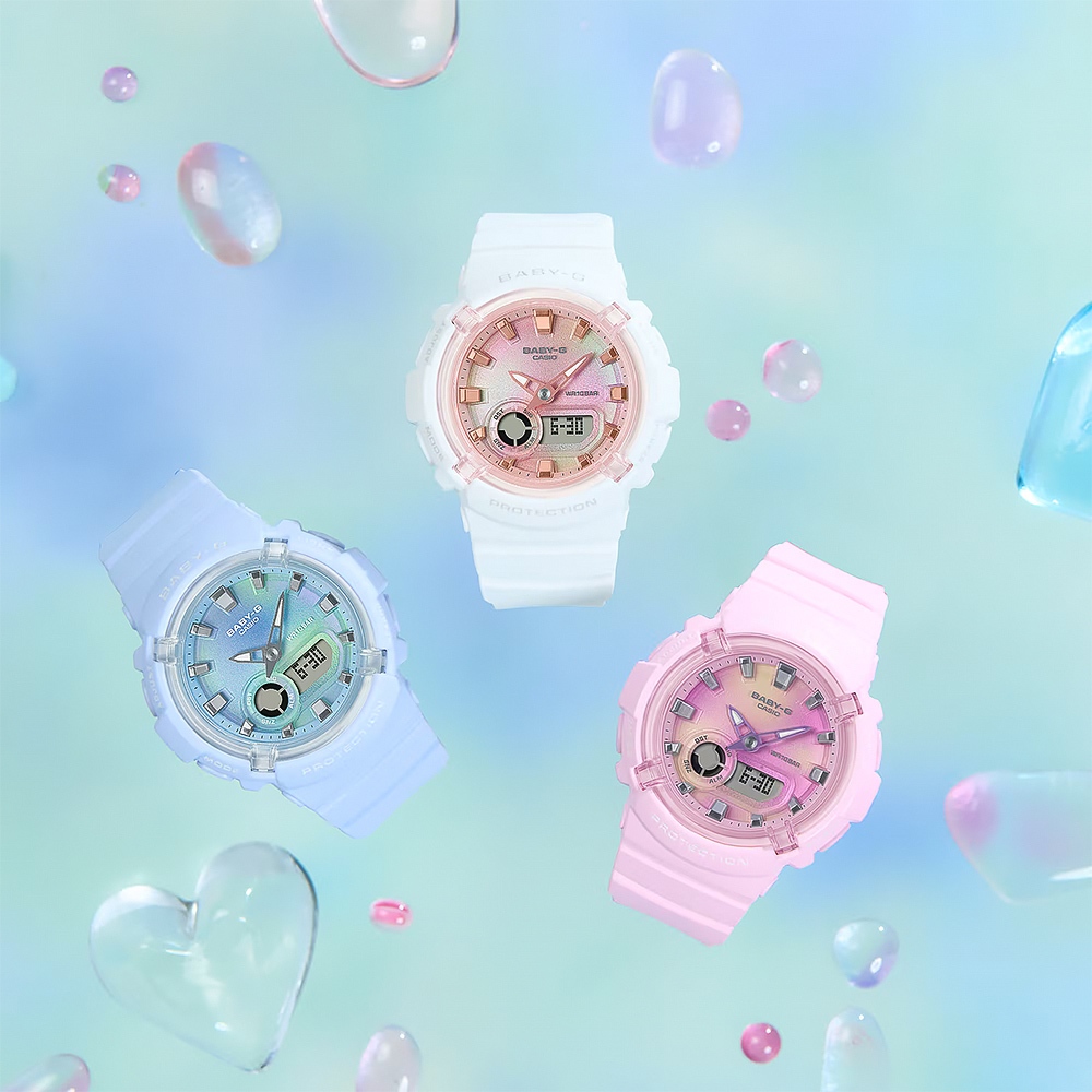 CASIO 卡西歐 BABY-G 扎染圖案雙顯手錶 BGA-280TD-2A, , large