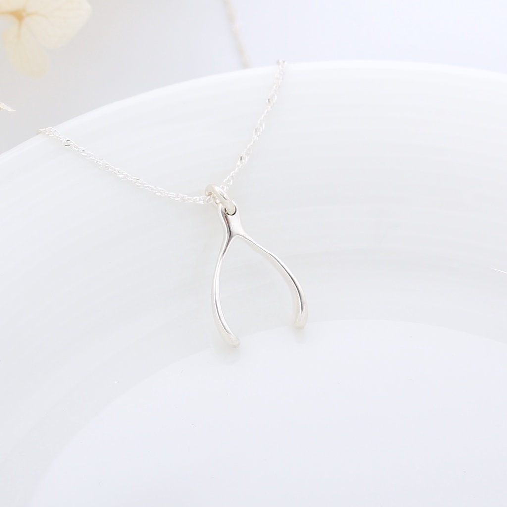 【Angel & Me】Lucky Wishbone s925 sterling silver necklace birthday gift, , large