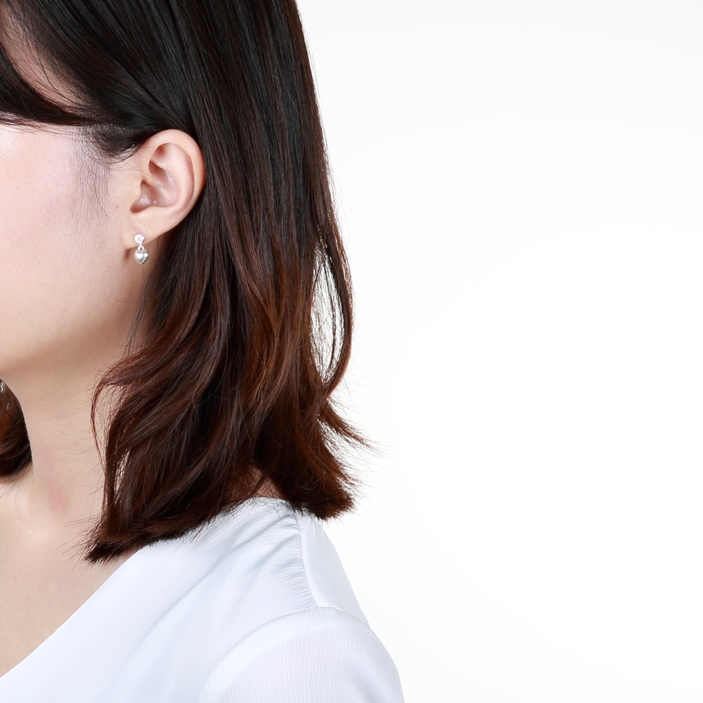 【Angel & Me】Love Heart s925 sterling silver earrings (changeable ear clips) gift, , large