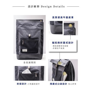 SOLIS 德克薩斯系列 12吋平板電腦後背包-牛仔黑, , large