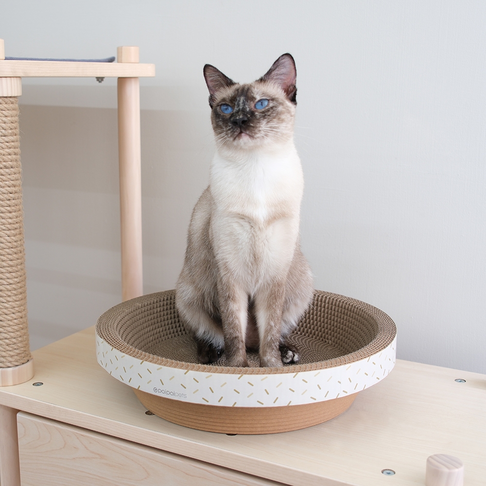 【paipaipets】Cardboard cat scratcher bowl, , large