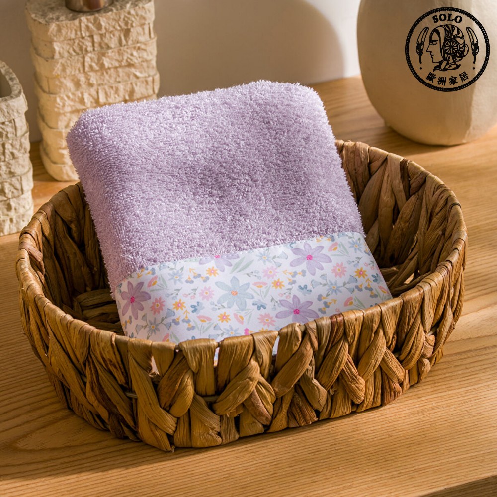 【SOLO歐洲家居】LCW Home 土耳其製 50x80cm 柔紫花語印花純棉毛巾 100%純棉 超吸水, , large