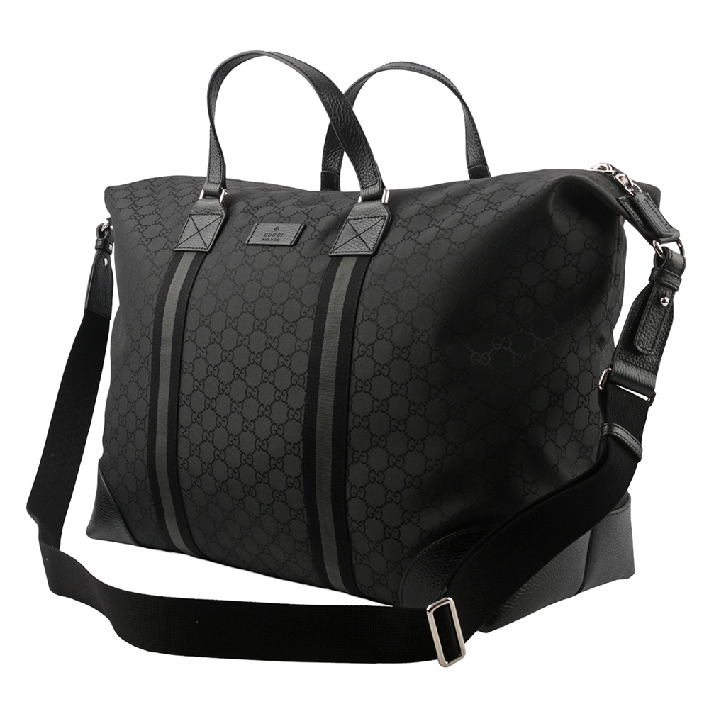 GUCCI GG Logo 帆布及皮革二用公事包/行李袋/淺粉色, , large