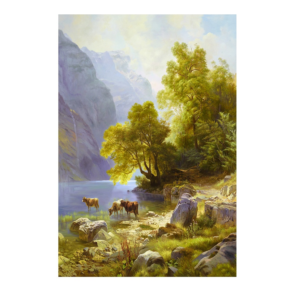 【御畫房】春和景明 國家一級畫師手繪油畫60&times;90cm(VF-110), , large
