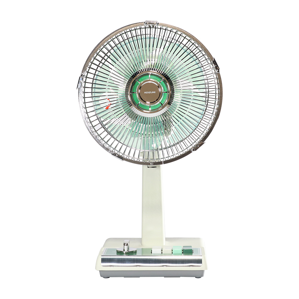 【可易家電】日本KOIZUMI小泉成器 10吋復古電風扇-綠白 (贈風扇防塵罩), , large