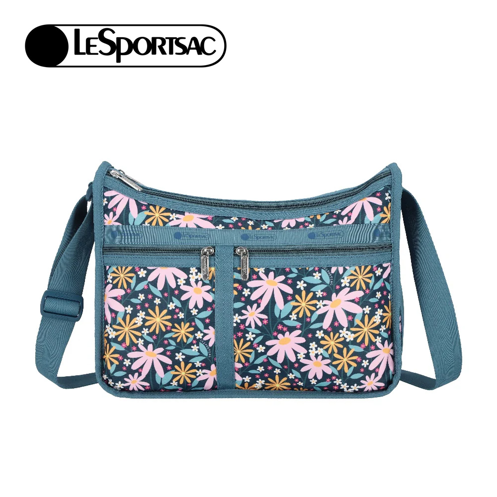 Lesportsac Deluxe Everyday Bag 經典奢華斜背包 側背包 通勤旅行包 女包(復古雛菊), , large