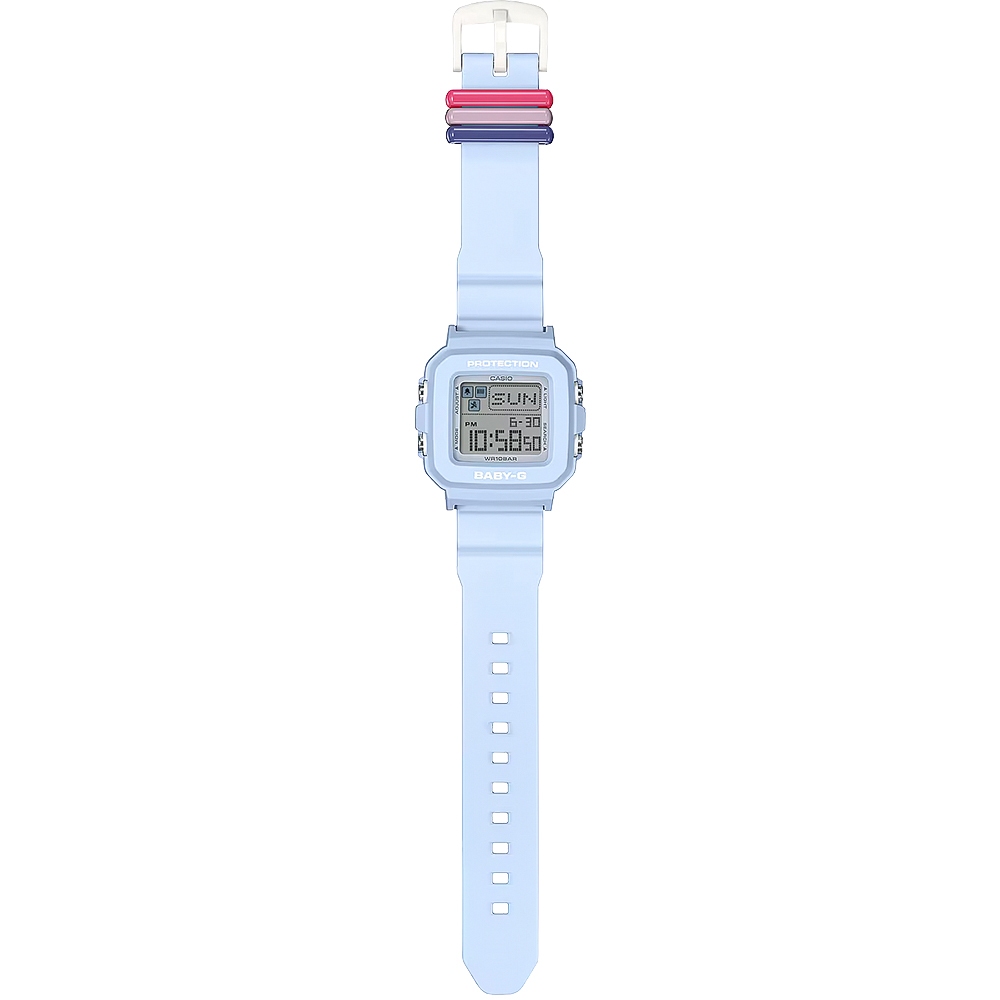 CASIO 卡西歐 BABY-G 隨附6個繽紛錶帶環 像素動畫手錶 BGD-10L-2, , large