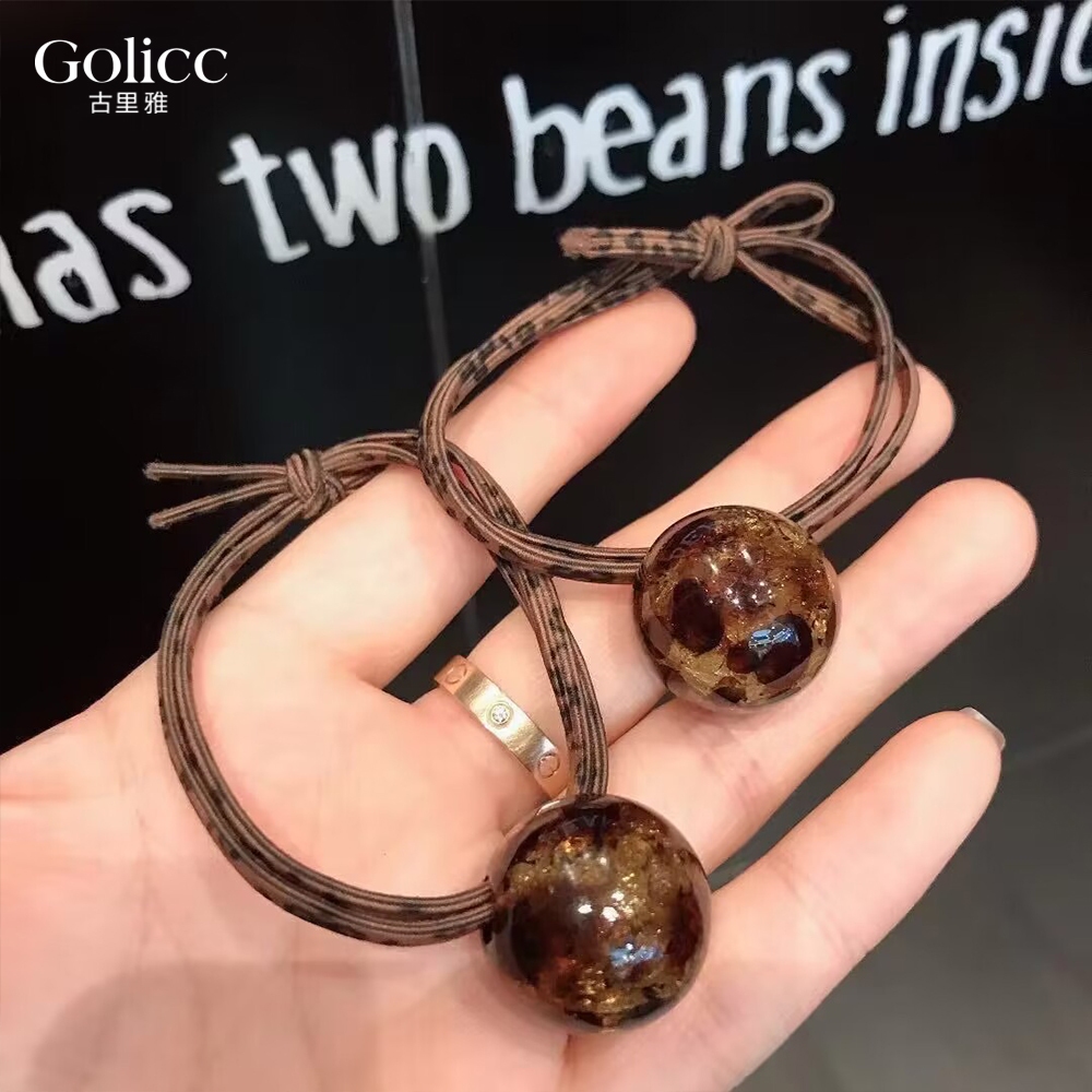 【Gulicc】古莉可 髮圈 冰裂豹紋 簡約圓球髮圈 髮繩, , large