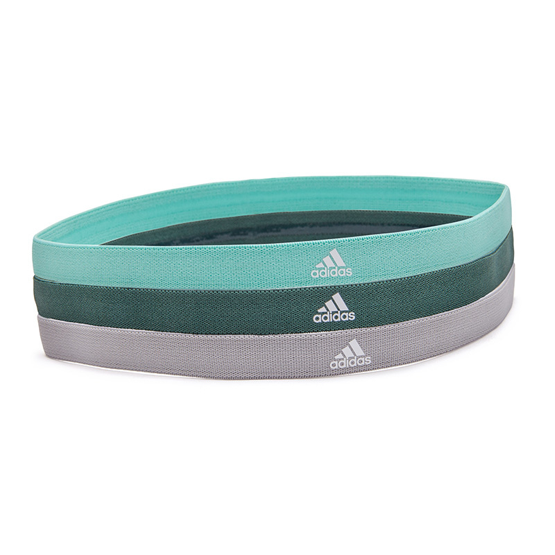 [秉宸] ADIDAS Training 止滑運動髮帶組 (3入組) 運動髮圈 多色髮帶 ADYG-3020, 曜石黑/象牙白/冷冽灰, large