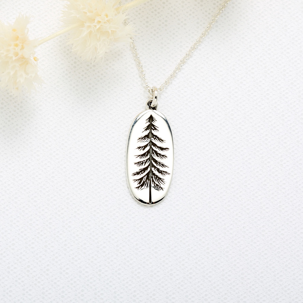 【Angel & Me】Tree of Life Pine Tree s925 sterling silver necklace Birthday gift, , large