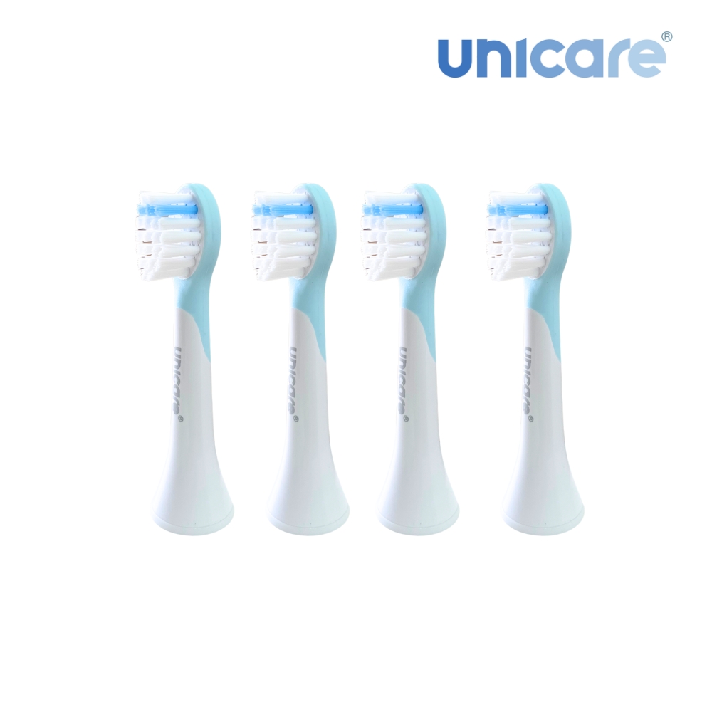 unicare&reg; unibear Custom Children's Electric Toothbrush Replacement Brush Heads(Set of 4), 藍色, large