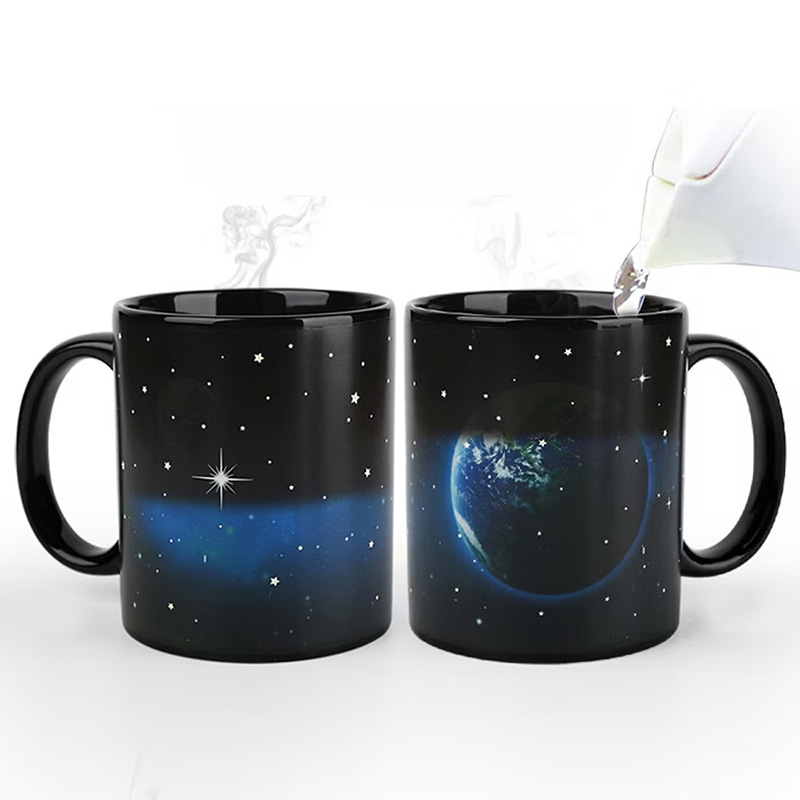 Earth and night sky Heat Changing Mug, , large