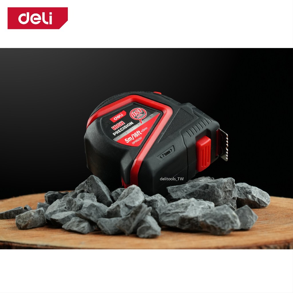 【deli tools】Professional Shockproof Rubber-Coated Measuring Tape JIS1 PRO Series-5M, , large