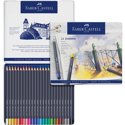 Faber-Castell輝柏 GOLDFABER油性色鉛筆(鐵盒)-24色, , large