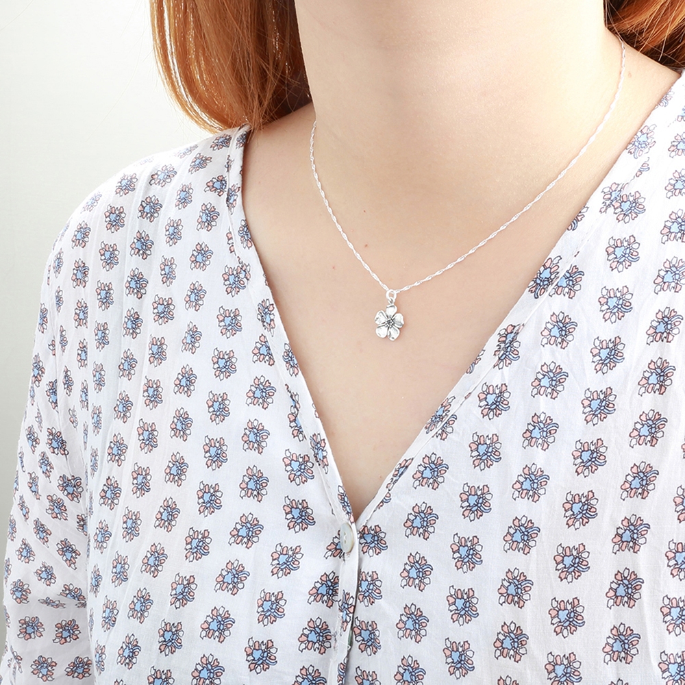 【Angel & Me】Sakura Japanese cherry s925 sterling silver necklace gift, , large