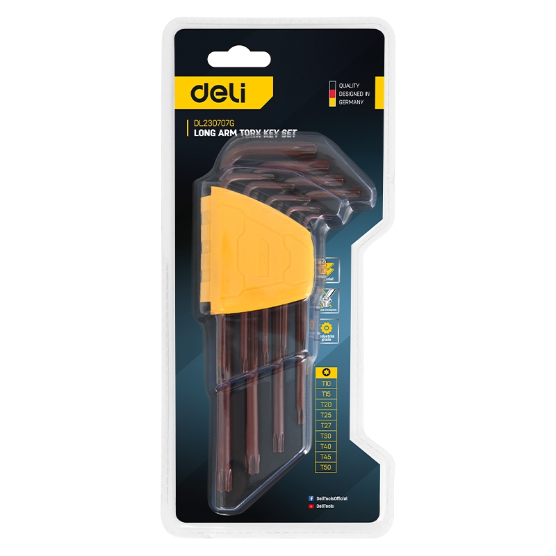 【得力工具 deli tools】星型扳手 L型扳手 9件組 升級款 Semi-Pro系列, , large