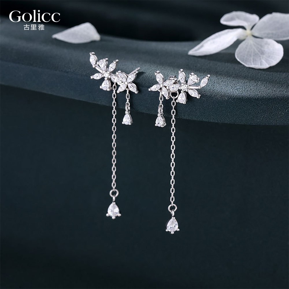 【Gulicc】古莉可 耳環 氣質花瓣 流蘇耳墬, , large