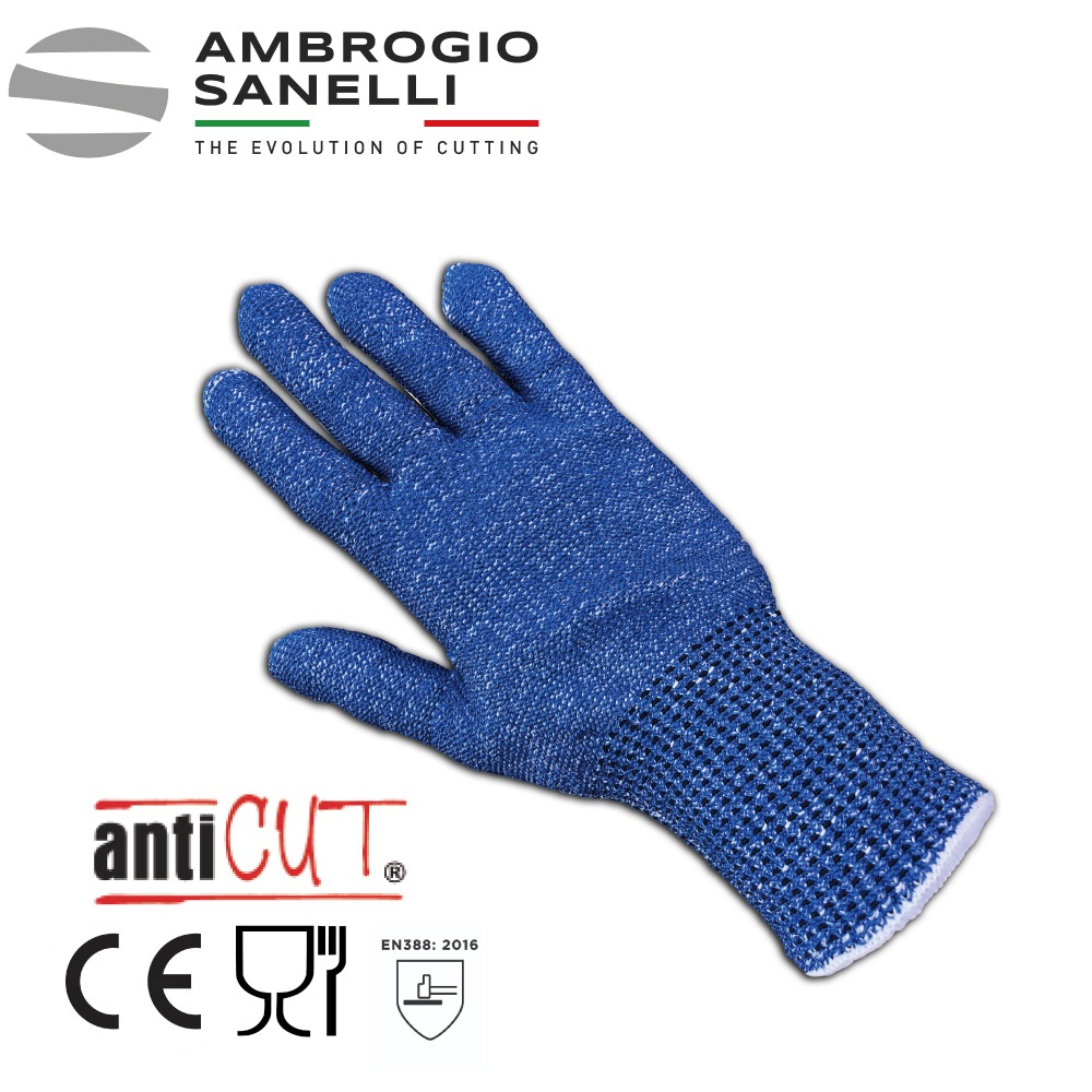蓋瑞廚物【SANELLI AntikCut 食品級防切手套 達最高防切規格 等級5級 】 防割手套 防切手套 歐洲製, , large