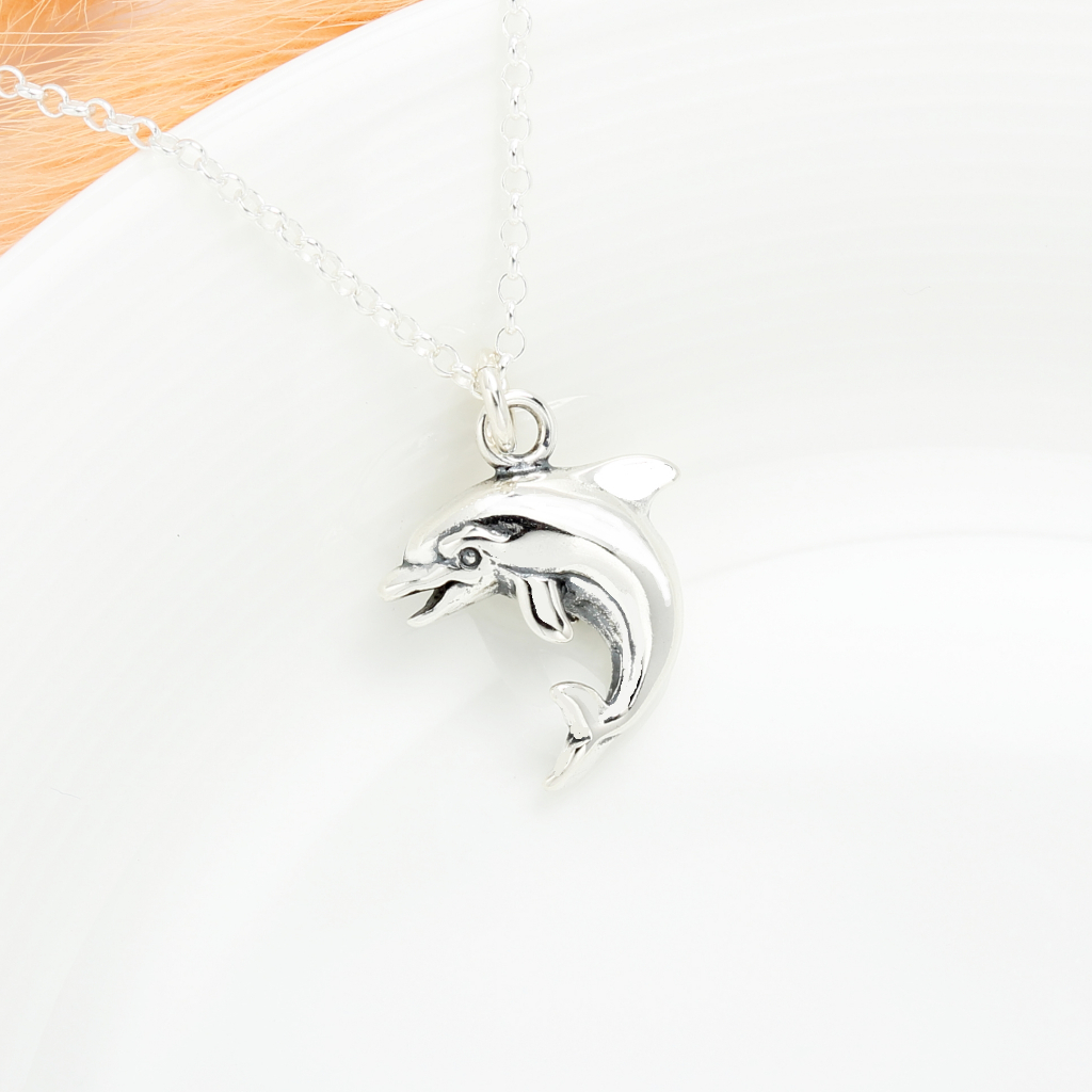 【Angel & Me】Dolphin s925 sterling silver necklace Valentine Day gift, , large