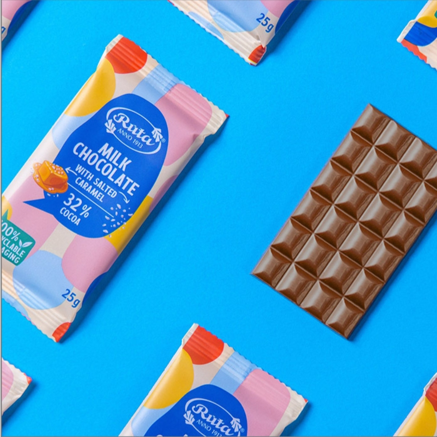 Milk chocolate with salted caramel,25g, , large