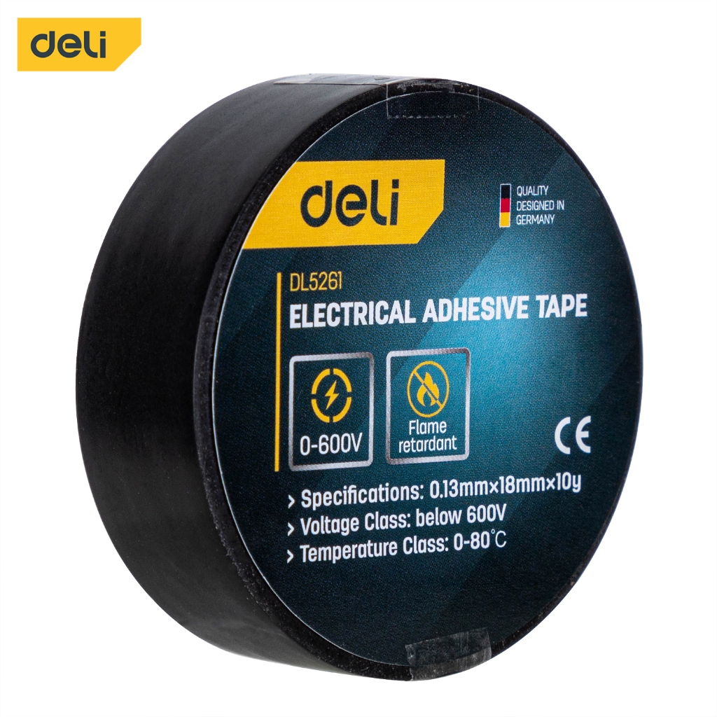 【deli tools】PVC Electrical Insulation Tape 18mm 10Y-green, , large