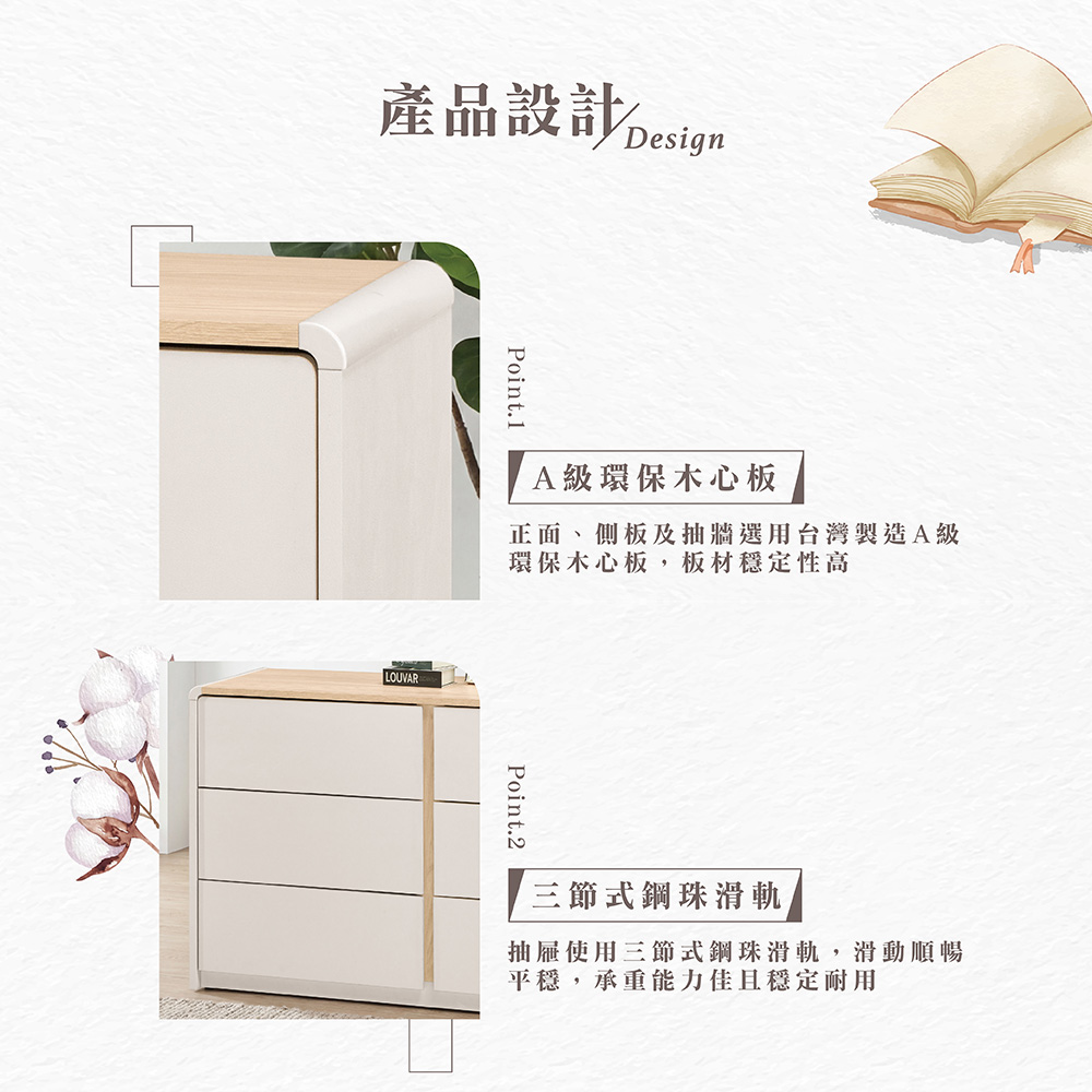 【Hampton 漢汀堡】菲格4尺六斗櫃, , large