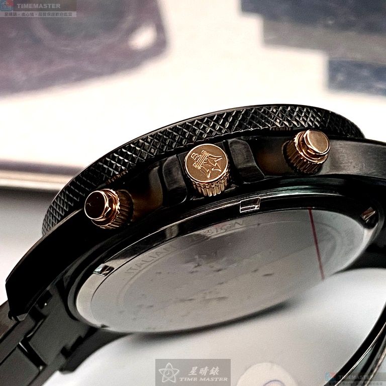 [星晴錶業]MASERATI手錶,44mm,R8873640001寶藍色錶面黑錶殼深黑色精鋼錶帶款, , large