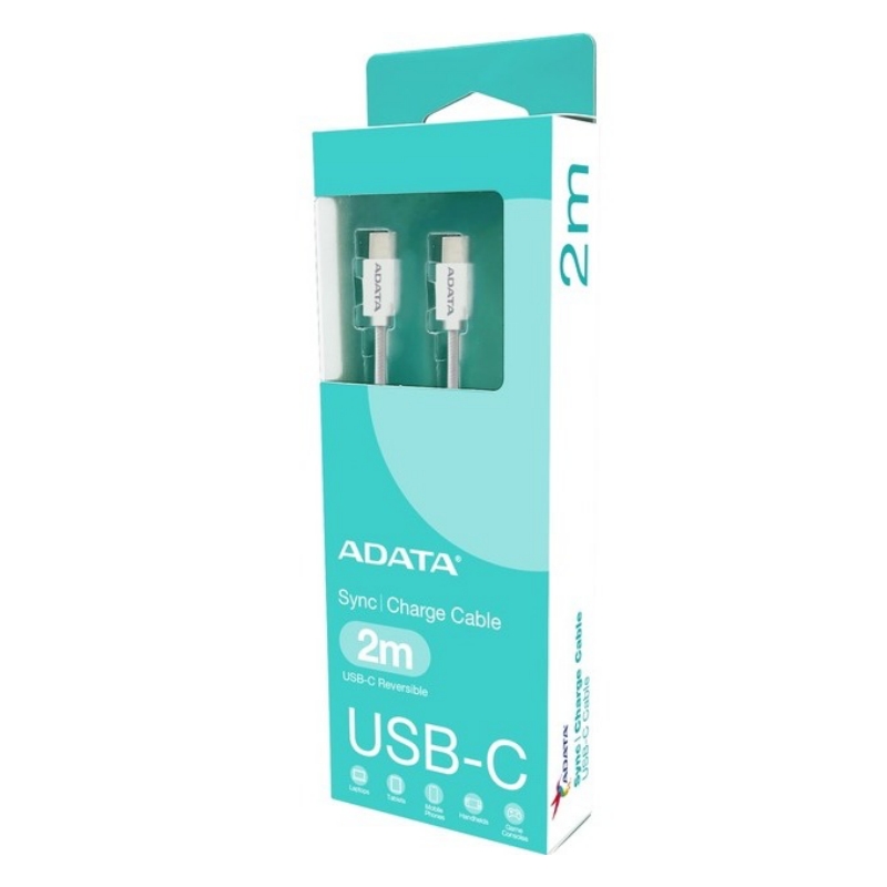 【ADATA 威剛】USB-C to USB-C 白色 充電傳輸線 編織線 長度 200cm, , large