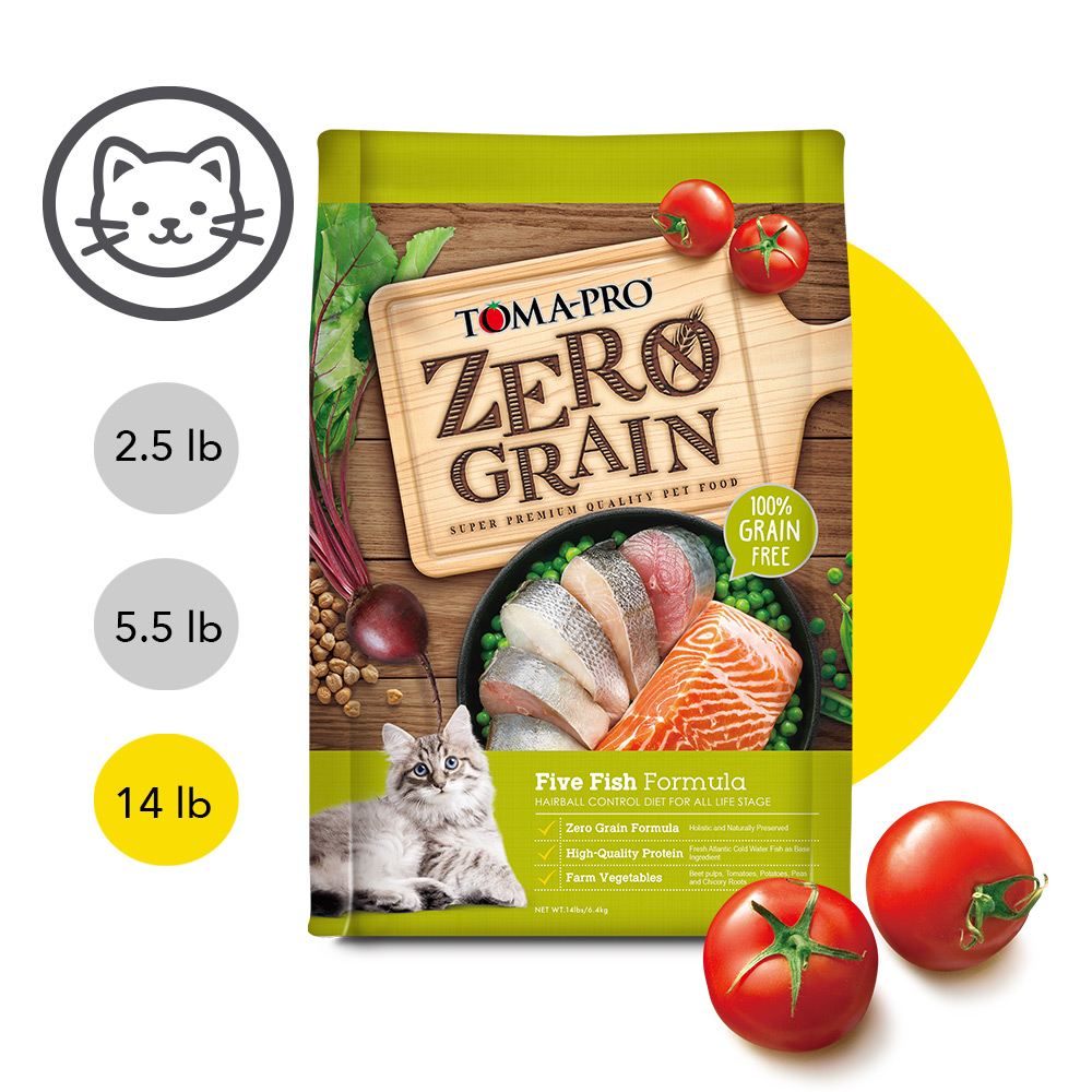【優格】零穀 全齡貓飼料 五種魚14磅 化毛配方, , large