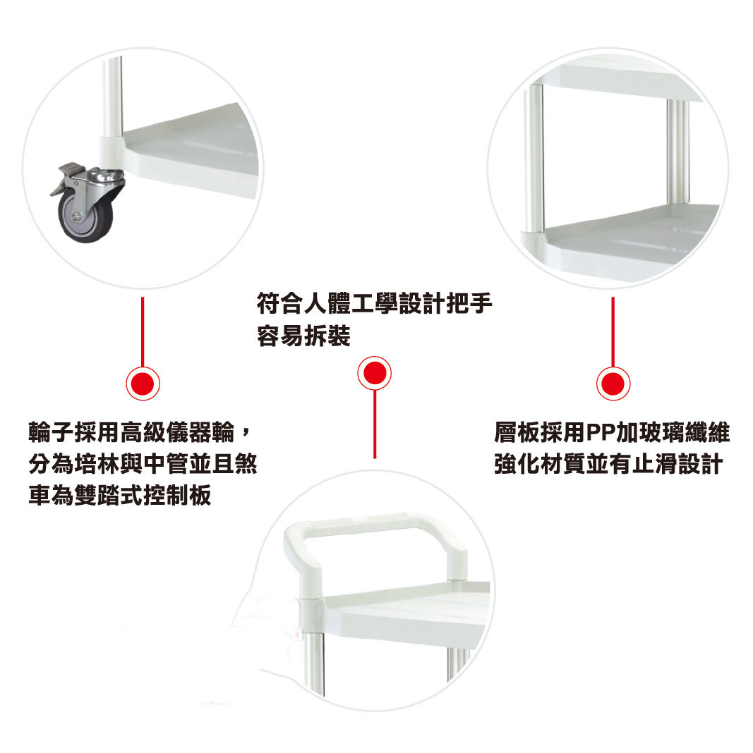 [台灣湧利企業有限公司]大型五層推車 灰白色, , large