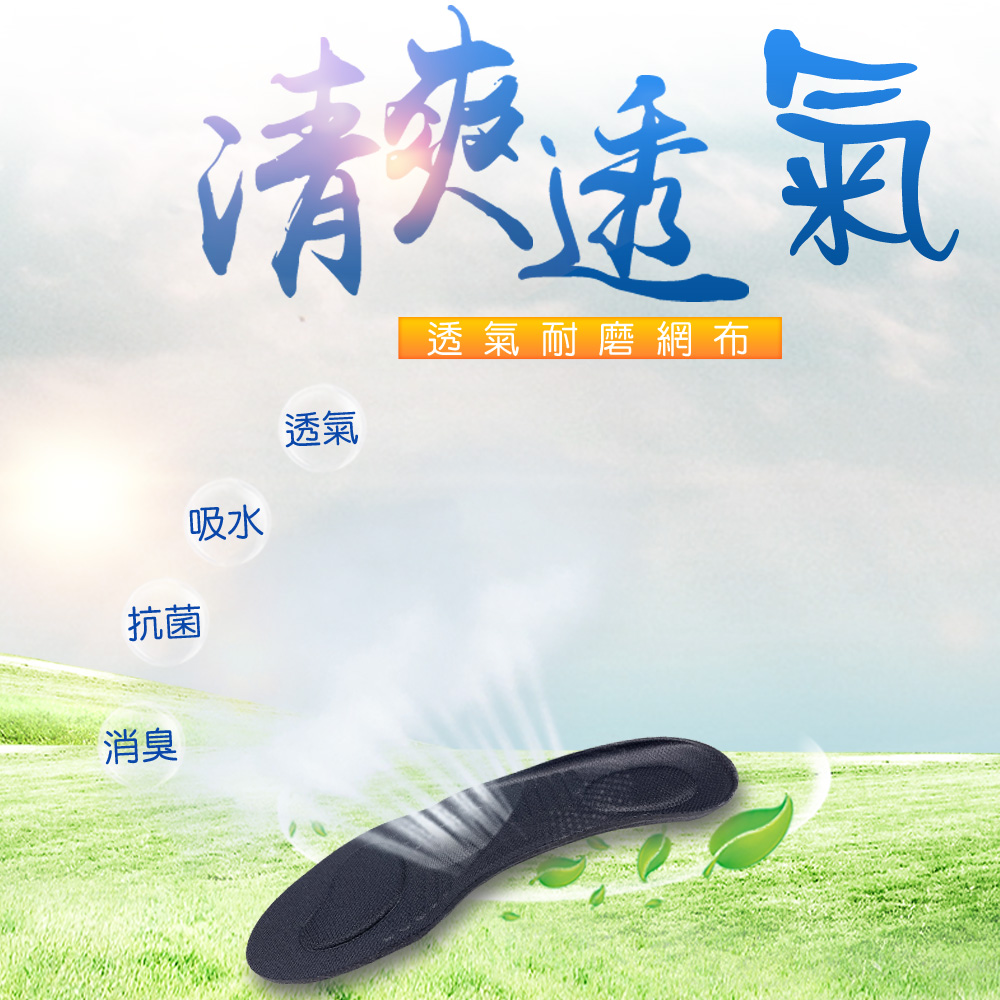 GS MALL 台灣製造 一雙L號3D款 足弓型鞋墊 透氣鞋墊 足弓鞋墊 除臭鞋墊 除臭鞋墊 抗菌鞋墊 除臭 POLIYOU 透氣鞋墊, , large