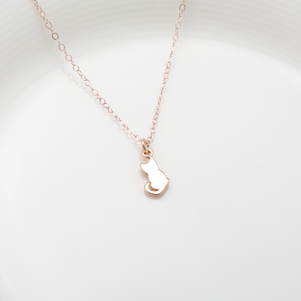 【Angel & Me】Lucky Cat s925 sterling silver 18k Rose Gold plated necklace gift, , large