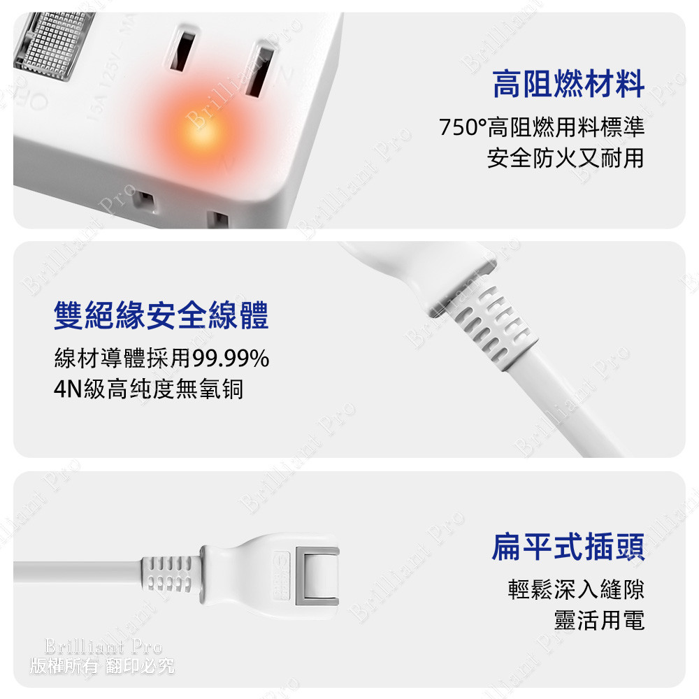 超電王1開3插 2.7米 9尺2P延長線 SNB2131-3, , large