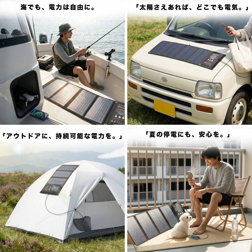 【MIRENEX】emirai EMRS30T｜高機動30W冒險太陽能電池板！用陽光為手機、行動電源充電！, , large