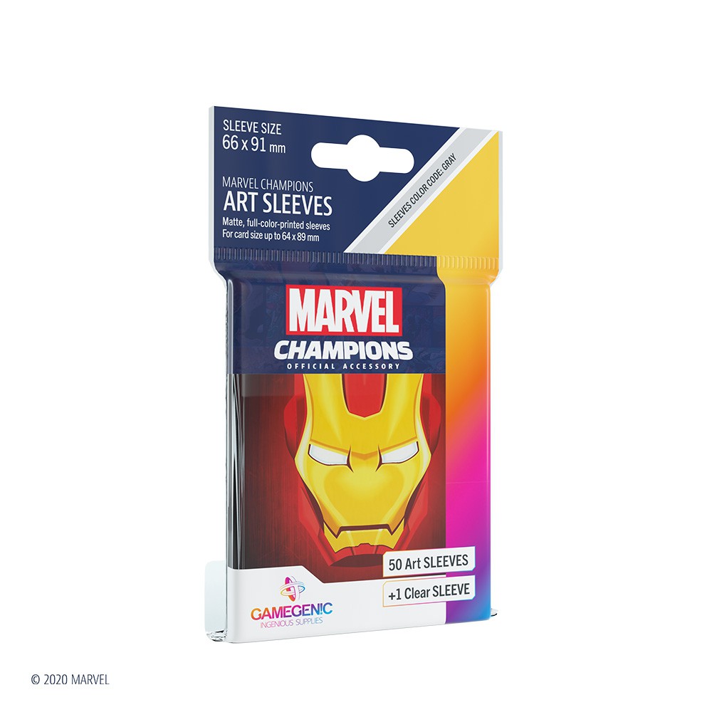 【Asmodee】漫威牌套：鋼鐵人 Marvel Art Sleeves Iron Man｜卡套 50+1 張｜卡牌保護, , large