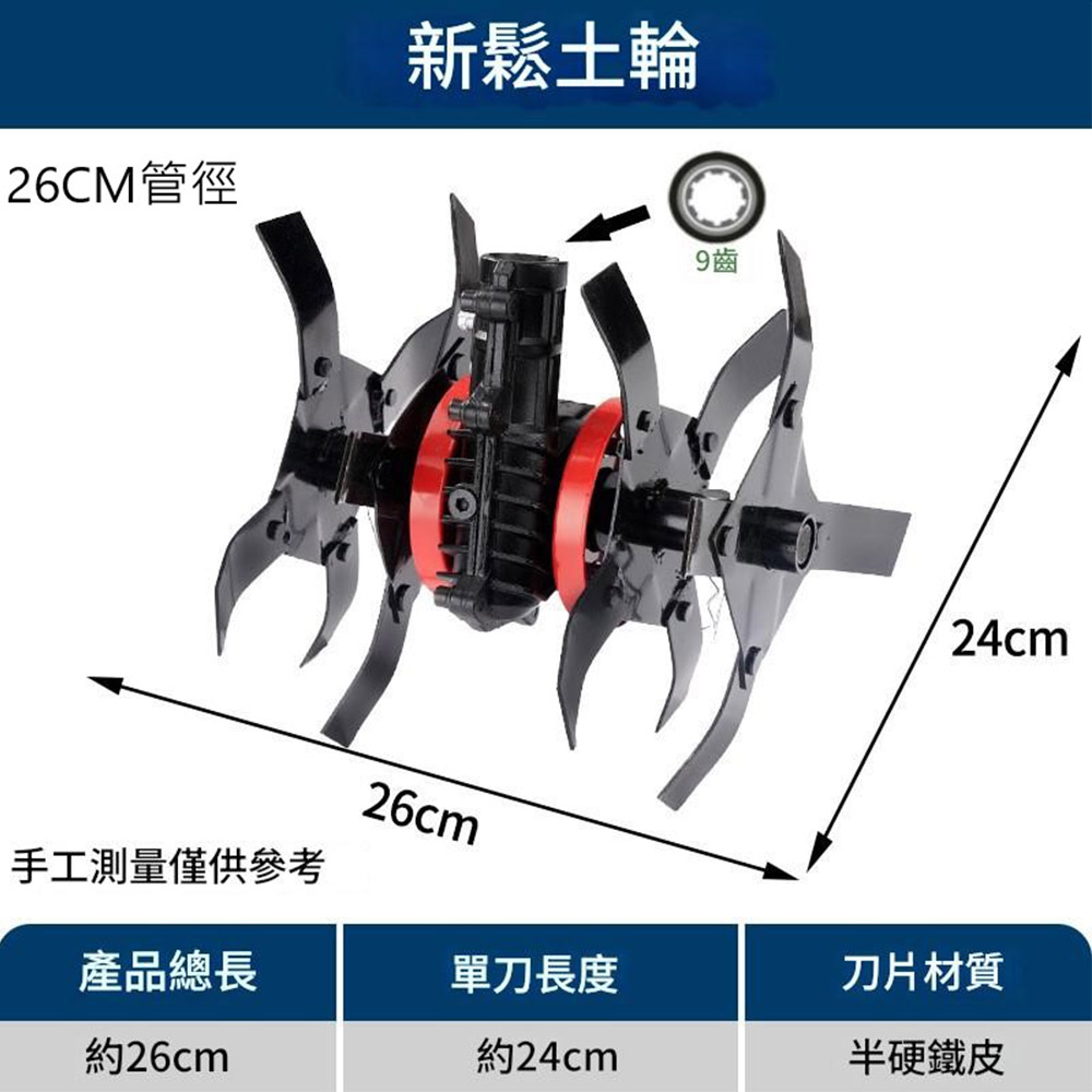 Small soil ripper accessories - New soil ripper wheel 26x9 teeth, , large