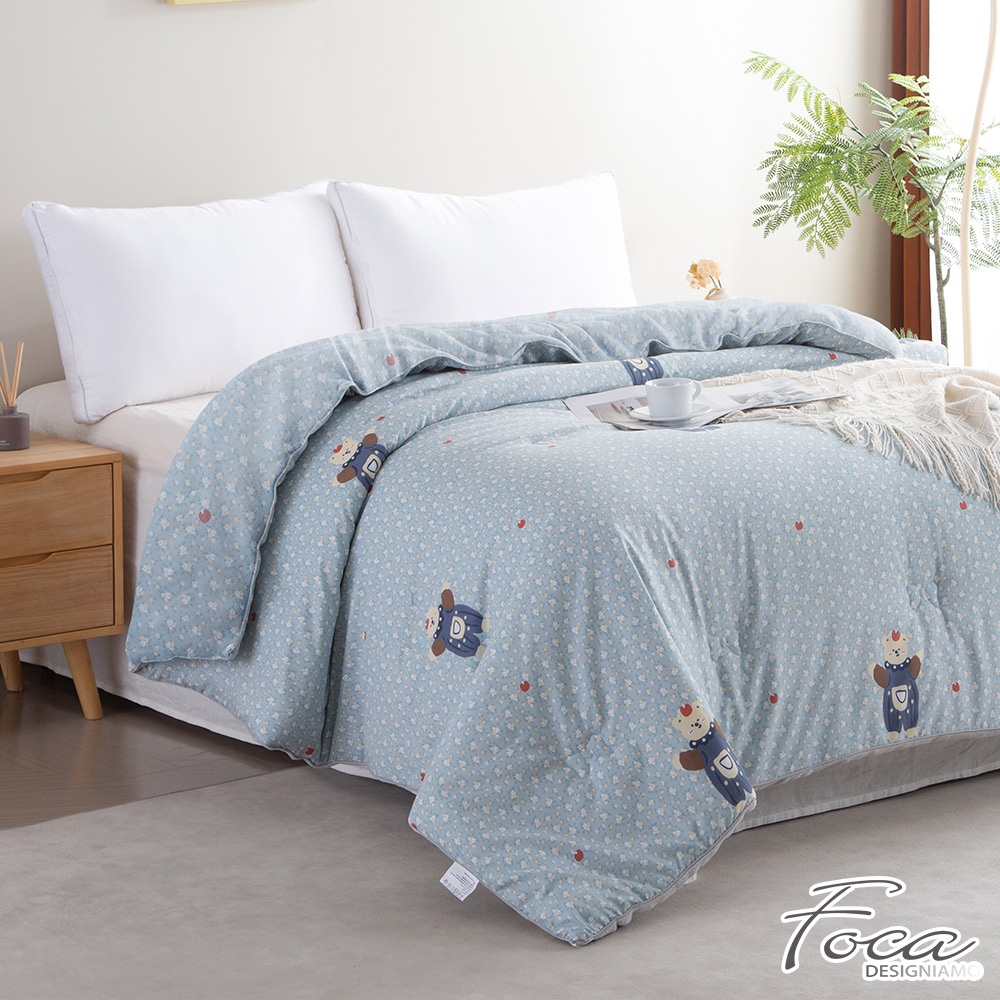 【FOCA】Tranquil Style - Gray | 100% Washable Fleece Down Comforter (Double 180x210cm), , large