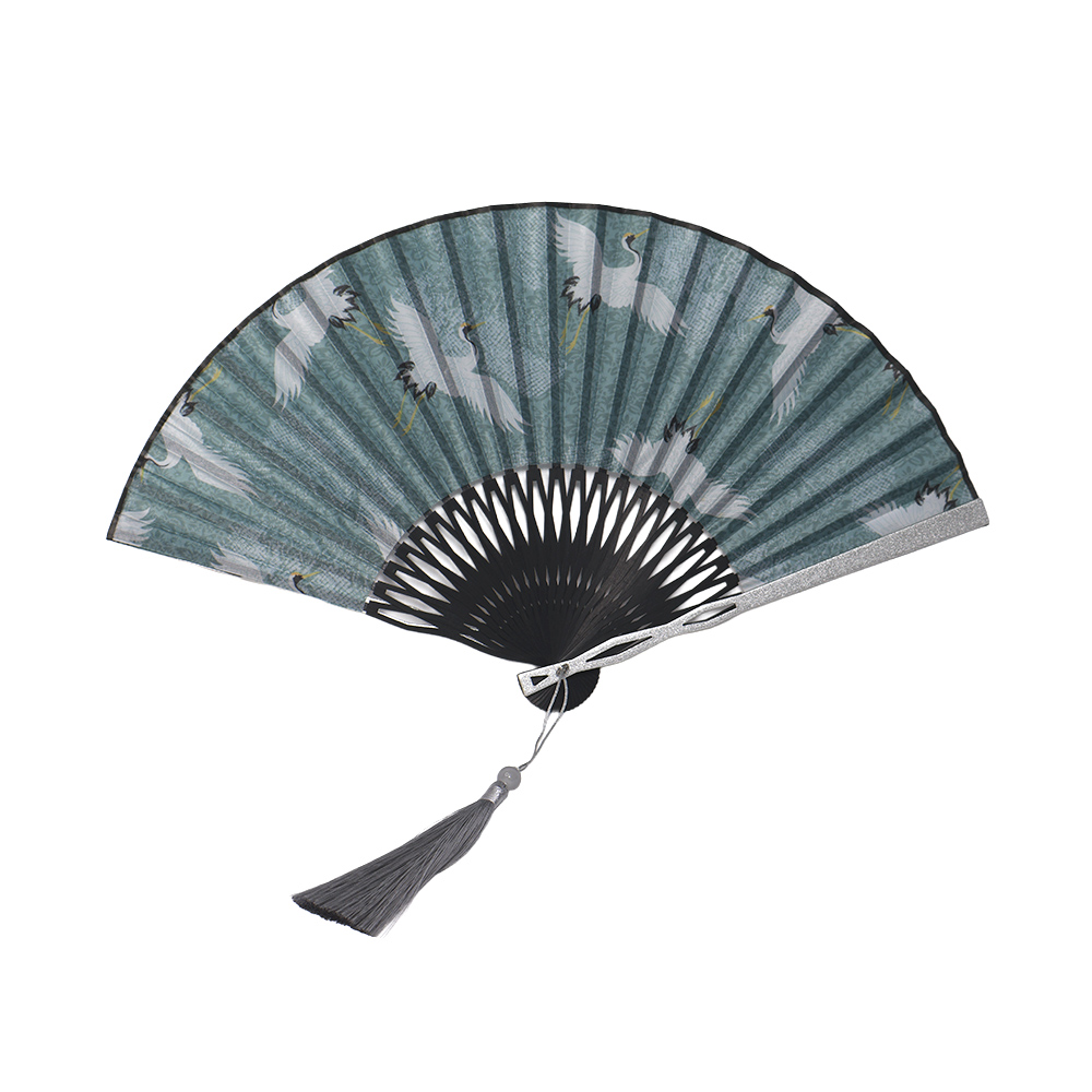 【上手家居】鋁合金折扇 清鶴(扇子/鐵扇/古風扇/合金扇/手扇/金屬折扇/古風折扇/防身武器), , large